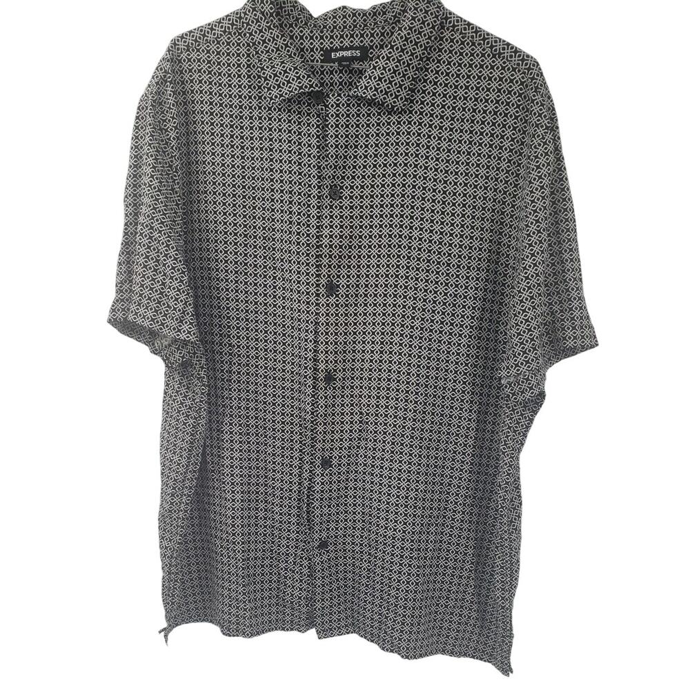EXPRESS Short Sleeve Button Down Shirt Womens Size Extra Large XL